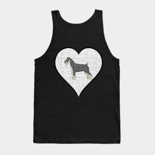 Schnauzer Heart Jigsaw Pieces Design - Gift for Schnauzer Lovers Tank Top